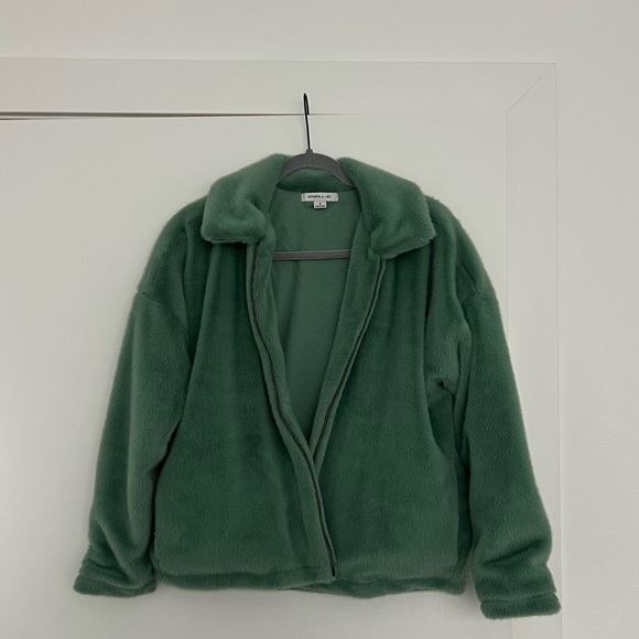 Green fluffy coat - Picture 1 of 2